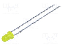 LED; 3mm; yellow; 800÷1500mcd; 50°; 1.8÷2.6V; -40÷85°C; 60mW