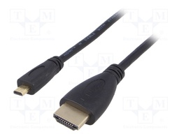 Cable; HDMI 1.4; HDMI micro plug,HDMI plug; 1.5m; black