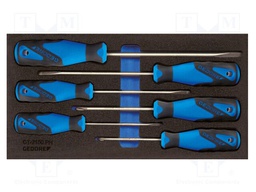 Kit: screwdrivers; in a foam tray; Phillips,slot; tool trolley