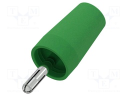 Connector: 4mm banana; socket; green; nickel plated; insulated