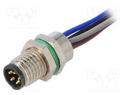 Connector: M8; male; PIN: 5; for panel mounting,front side nut