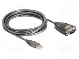USB to RS232 converter; D-Sub 9pin plug,USB A plug; 3m