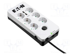 Plug socket strip: protective; Sockets: 6; 250VAC; 10A; IP20