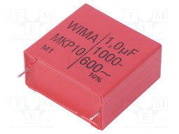 Capacitor: polypropylene; 1uF; 37.5mm; ±10%; 41.5x20x39.5mm; 1kVDC