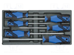 Kit: screwdrivers; in a foam tray; Phillips,slot; tool trolley