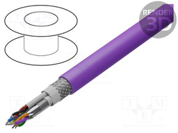 Wire: data transmission; 2x2x28AWG+2x(1x2x28AWG); violet; PUR