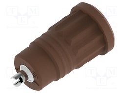 Connector: 4mm banana; socket; 25A; brown; nickel plated; soldered