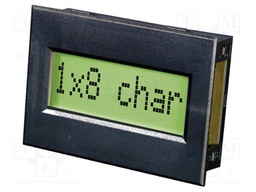 Display: LCD; alphanumeric,panel; 16x2; LED; 77x54mm; 5VDC