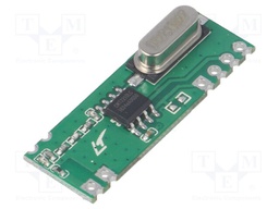 Module: RF; AM receiver; ASK,OOK; 433.92MHz; -114dBm; 1.8÷3.6VDC