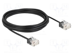 Patch cord; U/UTP; Cat: 6; RJ45 plug,both sides; 5m; PVC; black