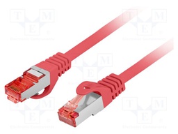 Patch cord; RJ45 plug,both sides; S/FTP; 6; stranded; Cu; LSZH; red