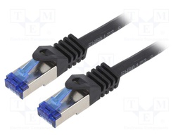 Patch cord; S/FTP; 6a; stranded; Cu; LSZH; black; 1m; 26AWG; -20÷75°C
