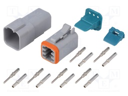 Connector: wire-wire; AT; plug; male + female; Size: 16; PIN: 6; 13A