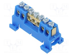 Connector: terminal block; for DIN rail mounting; blue; ways: 1