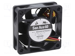 Fan: DC; axial; 24VDC; 60x60x20mm; 52.8m3/h; 43dBA; ball bearing