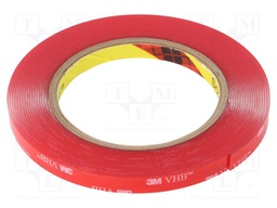 Tape: fixing; W: 9mm; L: 5.5m; Thk: 1mm; acrylic; transparent; UL-746C