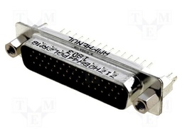 D-Sub HD; PIN: 44; socket; male; with threaded screw; straight; THT