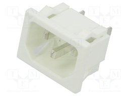 Connector: AC supply; socket; male; 10A; 250VAC; C14 (E); IEC 60320