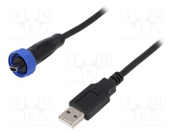 Adapter cable; USB A plug,USB B mini plug (sealed); IP68; 3m