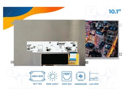 Display: TFT; 10.1"; 1280x800; Illumin: LED; RGB; 1000cd/m2; 5VDC