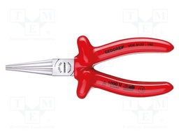 Pliers; insulated,round; 160mm; steel; Plating: chromium