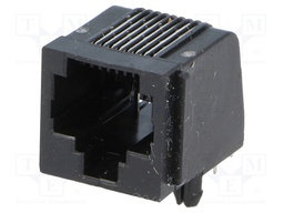 Socket; RJ45; PIN: 8; with panel stop blockade; Layout: 8p8c; THT