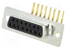 D-Sub; PIN: 15; socket; female; turned contacts; angled 90°; THT