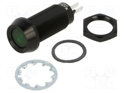 Indicator: LED; flat; 12VDC; Cutout: Ø12.7mm; IP67; ØLED: 10mm