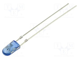 LED; blue; oval; 3.9x3.2mm; 2180mcd; Front: convex; 2.9VDC; 20mA