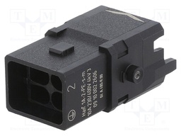 Connector: rectangular; male; Han 1A; PIN: 3; 2+PE; size 1A