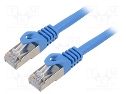 Patch cord; F/UTP; 6; stranded; CCA; PVC; blue; 3m; 26AWG; Cores: 8