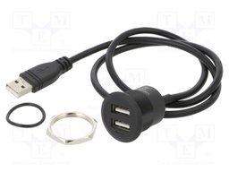 Adapter cable; USB A plug,USB B socket x2; double,USB 2.0