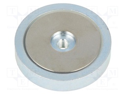 Magnet: permanent; neodymium; H: 8mm; 500N; Ø: 40mm; Thread len: 6mm