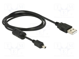 Cable; USB A plug,USB B mini 4pin plug; 1.5m; black