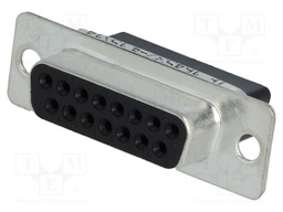 D-Sub; PIN: 15; for size 20 terminals; female; w/o contacts