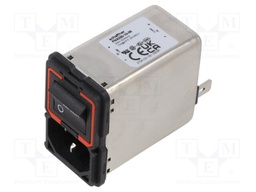Filtered IEC Power Entry Module, IEC C14, General Purpose, 10 A, 250 VAC, 2-Pole Switch