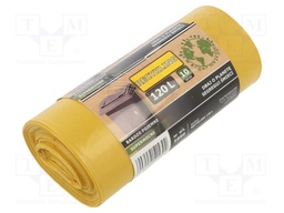 Trash bags; yellow; 120l; 10pcs.