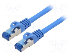 Patch cord; S/FTP; 6a; stranded; CCA; LSZH; blue; 0.5m; 26AWG