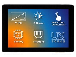 Display: TFT; 7"; 1024x600; Illumin: LED; Dim: 179.96x119x13.01mm