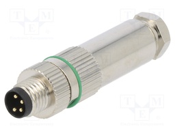 Connector: M8; male; PIN: 4; straight; for cable; plug; 3A; 30V