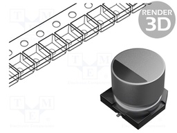 Capacitor: electrolytic; SMD; 100uF; 16VDC; Ø8x10.2mm; 3000h; 200mΩ