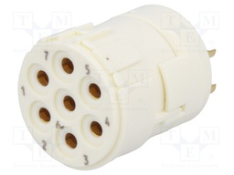 Connector: M23; PIN: 7; female; soldering; 300V; 20A; Series: Han M23