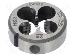 Threading die; high speed steel; UNC 1/4-20; Ø: 20mm; Thk: 7mm