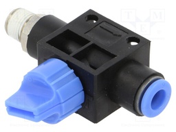 Shutoff valve; 0÷10bar; nickel plated brass,PBT; Thread: 1/8"