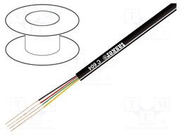 Wire; 4x0.08mm2; stranded; 0.08mm2; OFC; PVC; black; 2.4x4.8mm; flat