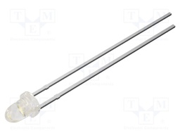 LED; white warm; 3mm; 14400mcd; 15°; Front: flat; 2.9VDC; bullet
