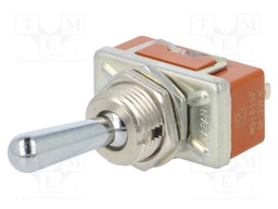 Switch: toggle; Pos: 2; SPST; ON-OFF; 6A/125VAC; 6A/30VDC; -25÷70°C