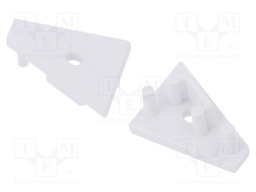 Cap for LED profiles; white; ABS; GEN2,with hole; Pcs: 20