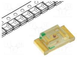 LED; SMD; 1206; yellow; 3.2÷8mcd; 3.2x1.6x1.1mm; 120°; 2.1÷2.5V
