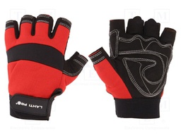 Protective gloves; Size: 9; black-red; microfiber,plastic